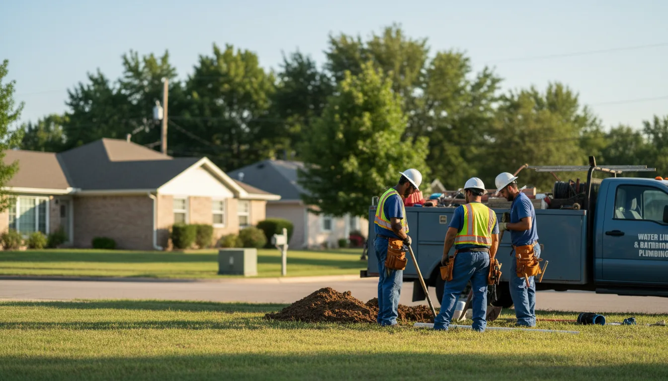 Residential water line and bathroom plumbing service in Dunkirk, OH